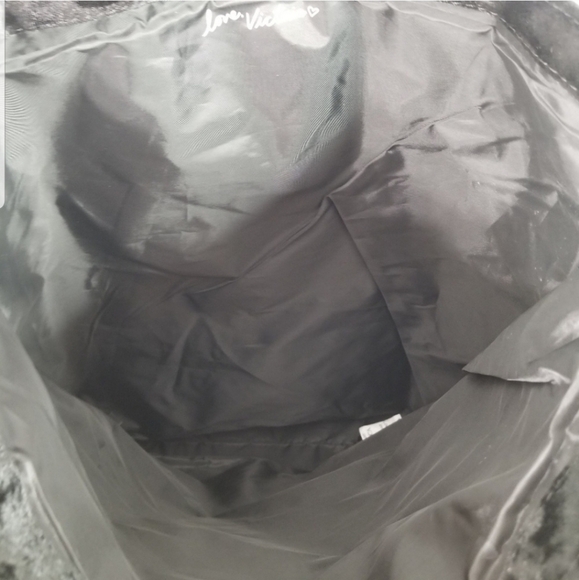 Victoria Secret Tote Bag Large black velvet NWT - Picture 8 of 8